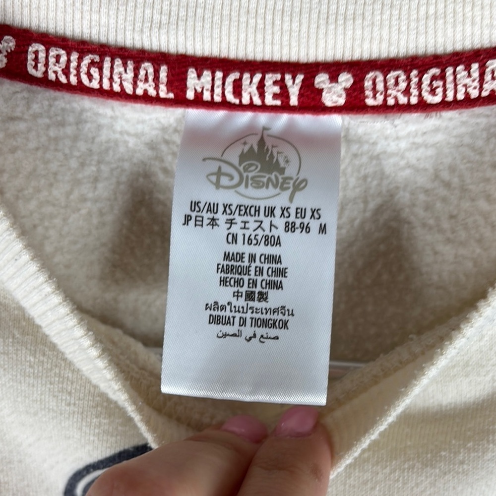 Disney World > White Mickey Mouse Sweatshirt Extra Small - Picture 2 of 7